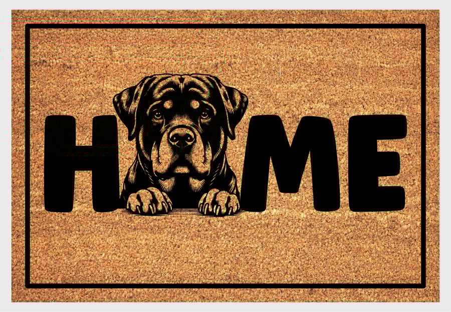 Rottweiler Home Door Mat No.1 - Rottweiler Welcome Mat - 3 Sizes