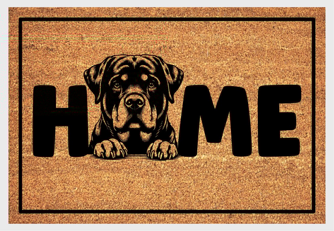 Rottweiler Home Door Mat No.1 - Rottweiler Welcome Mat - 3 Sizes