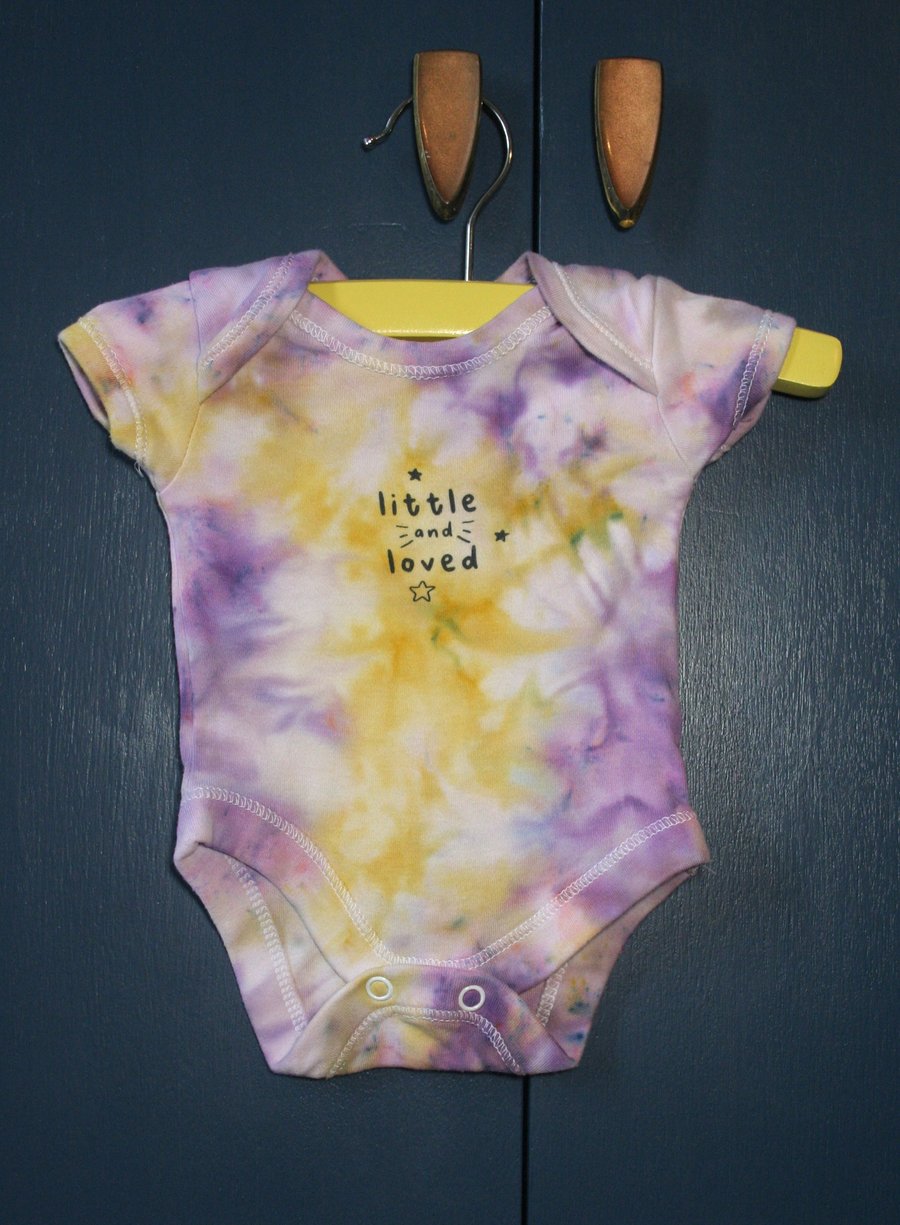 Tiny Baby Purple & Yellow Ice Dyed Vest with Slogan