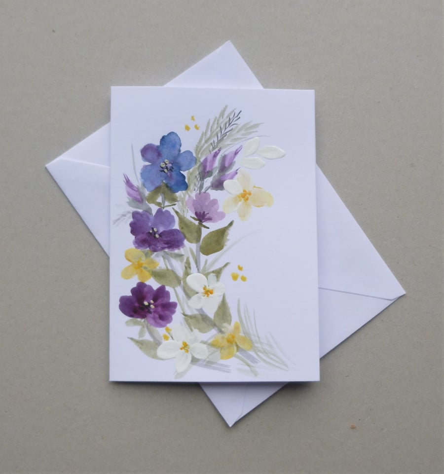 original art hand painted greetings card ( ref F 624.M2 )