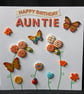 Handmade, auntie birthday card 