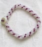 Purple & Silver Lined Seed Bead Spiral Rope Weave Beaded Bracelet - Image 3