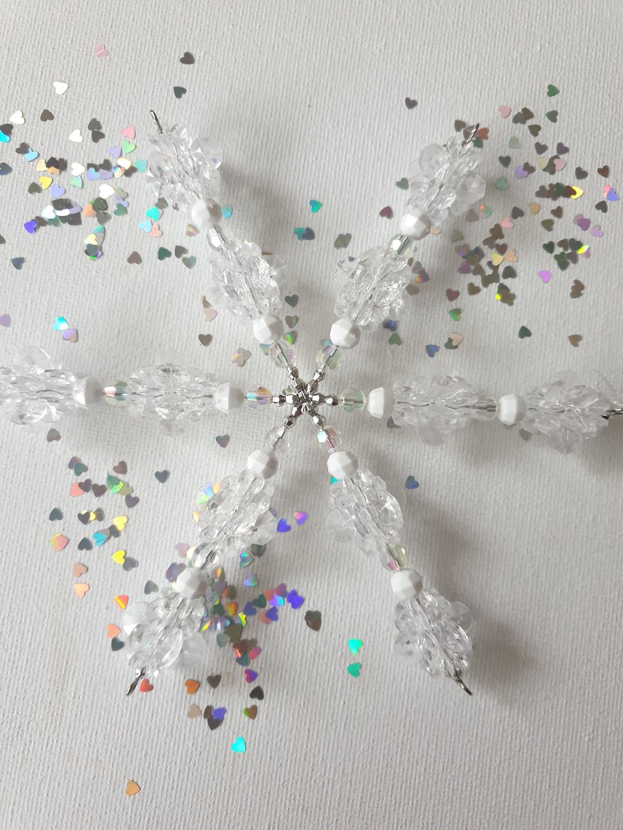 beaded snowflake christmas decoration
