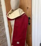 Harris Tweed Plain Red Fleeced Lined , Length 190 cm x 29 cm width