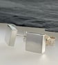 Chunky Sterling Silver Square Ear Stud Earrings 6mm - Plain-Smooth - Handmade