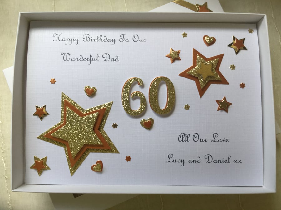 Personalised Handmade Birthday Card Dad Husband Grandad 60th 50th 70th Any Age 