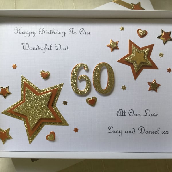 Personalised Handmade Birthday Card Dad Husband Grandad 60th 50th 70th Any Age 