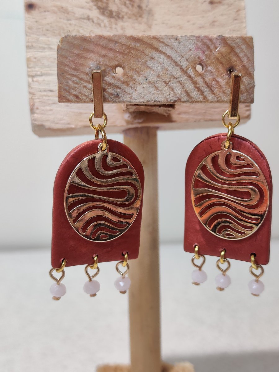Red arch dangle earrings (oopsy)