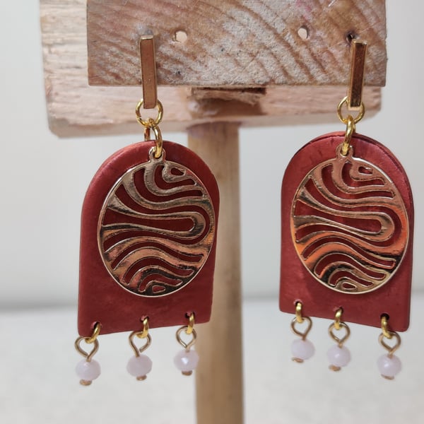 Red arch dangle earrings (oopsy)