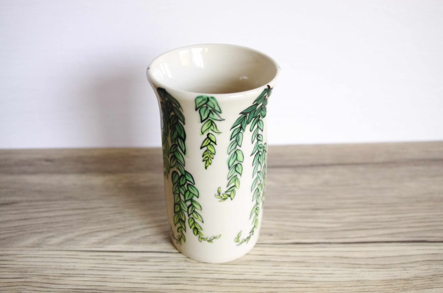 Small Vase - Tone Green Leaves 