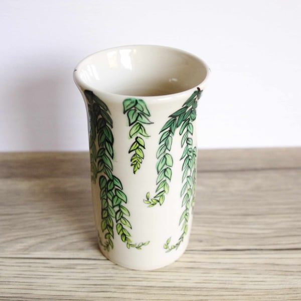 Small Vase - Tone Green Leaves 