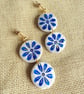 DAPHNE - Mediterranean Blue Flower Drop Earrings - Image 2