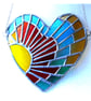 Sun Heart Suncatcher Stained Glass Sunset Sea Handmade  - Image 4