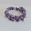 SALE! 50% off Amethyst and Silver Memory Wire Bracelet, February Birthstone