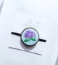 Hand Embroidered Hydrangea Hair Tie - Image 1