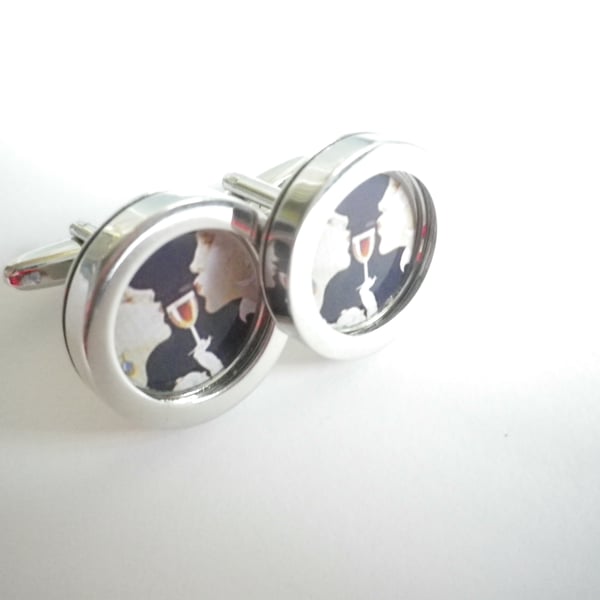 The Toast cufflinks, free shipping, gift wrapped, beautiful image, Ref 1234