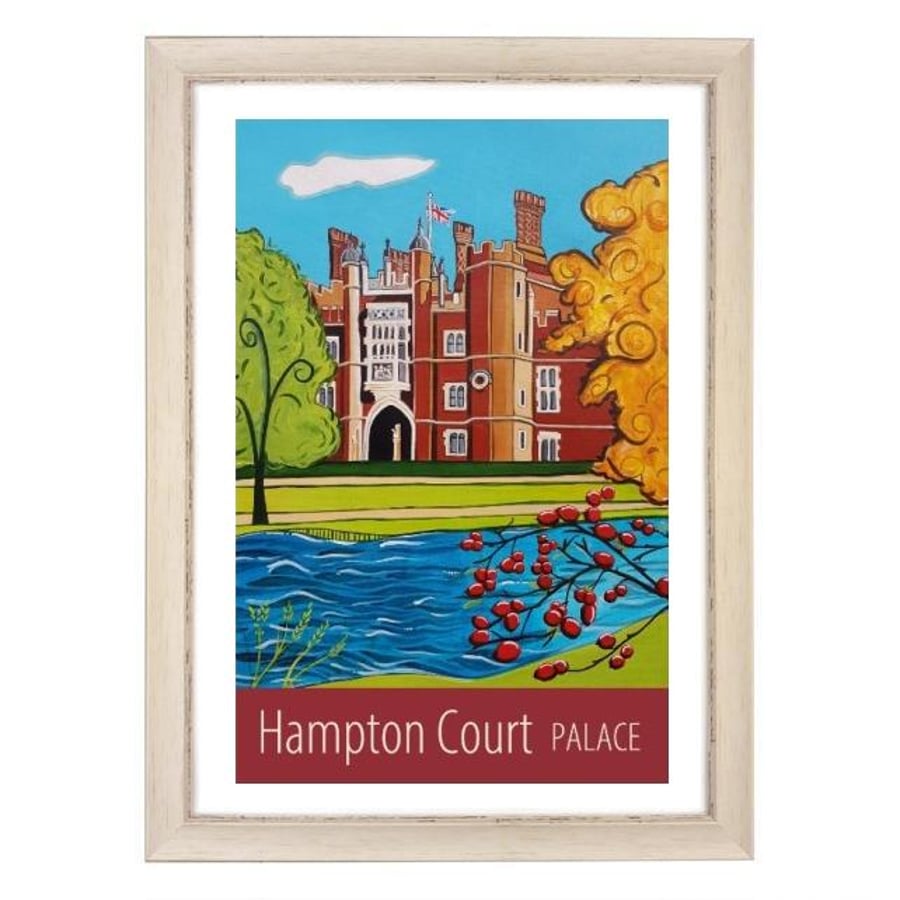 Hampton Court Palace travel poster print by Artist Susie West