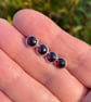  Garnet stud earrings sterling silver , gemstone studs pinky red - Image 2