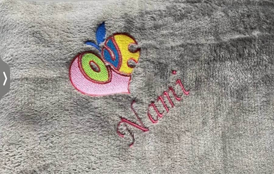 Heart and name Personalised fleece blanket throw 
