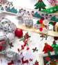Slow stitching kit - Christmas theme. Fabric remnants, fabric bundle - Image 5