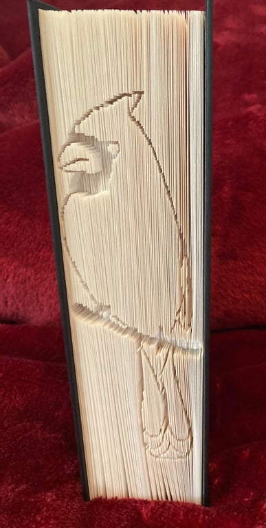 Cardinal Bird CUT & FOLD Book Folding Pattern - EMAILED PDF PATTERN