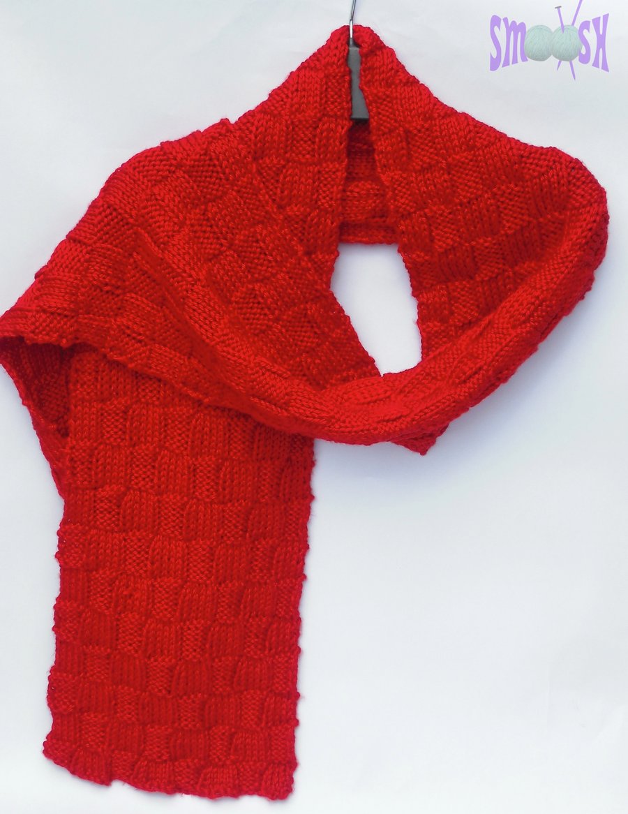 Silk Scarf: Strawberry Squares - 20% off!