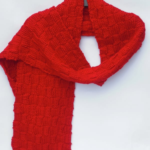 Silk Scarf: Strawberry Squares - 20% off!