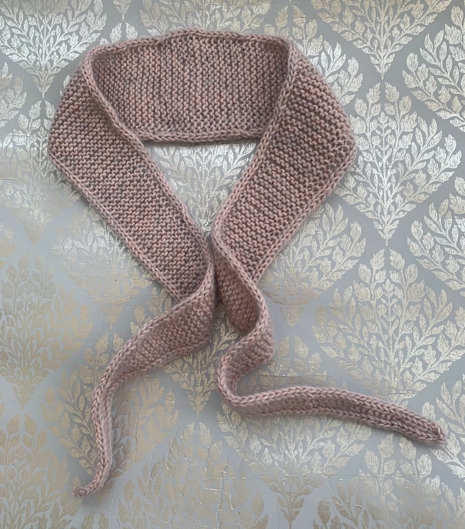 Hand knitted Sophie style scarf , neckerchief , skinny neck tie 