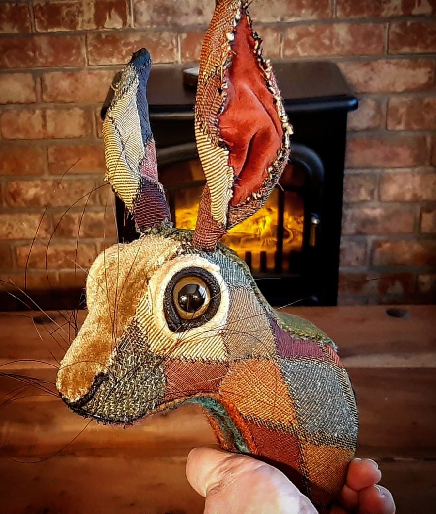 Faux hare head - vintage circus fairground Harlequin - Houdini