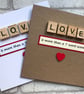 Handmade Love Card, Scrabble Tile Design - Image 1