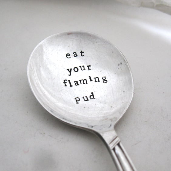 Christmas Pudding Spoon, Eat your flaming pud