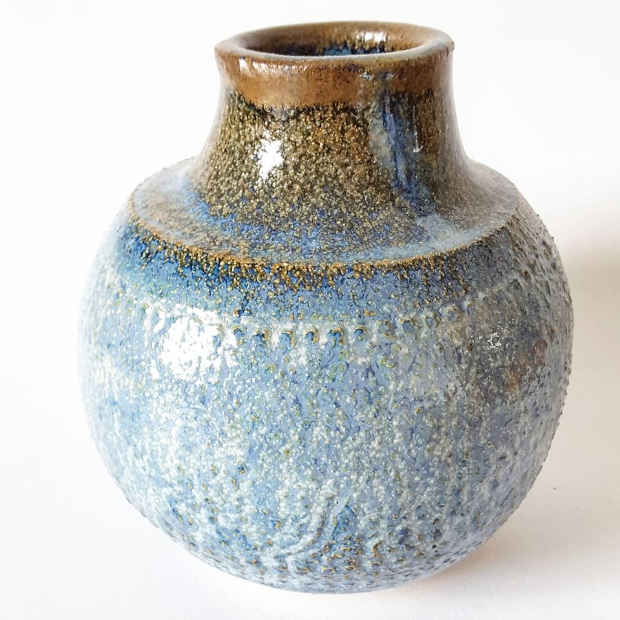 Ceramic Vase in Blue Glazes