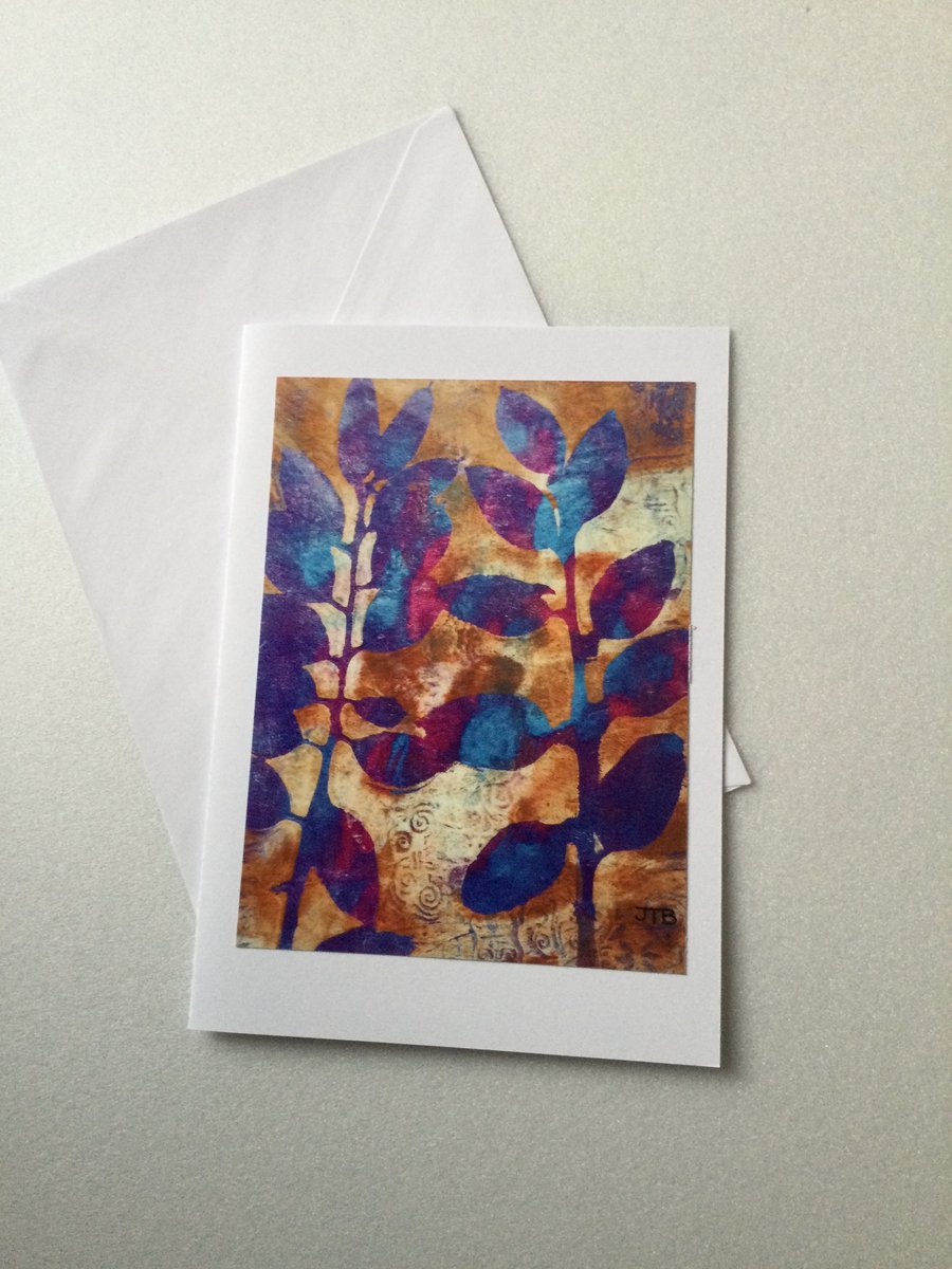 Greeting Card Botanical Illustration Which is Blank inside For Your Own Message 