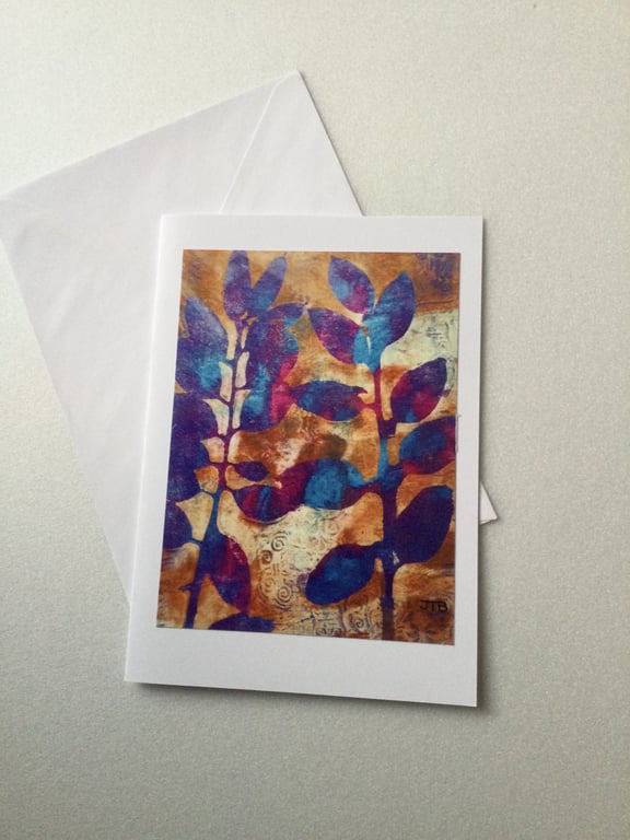 Greeting Card Botanical Illustration Which is Blank inside For Your Own Message 