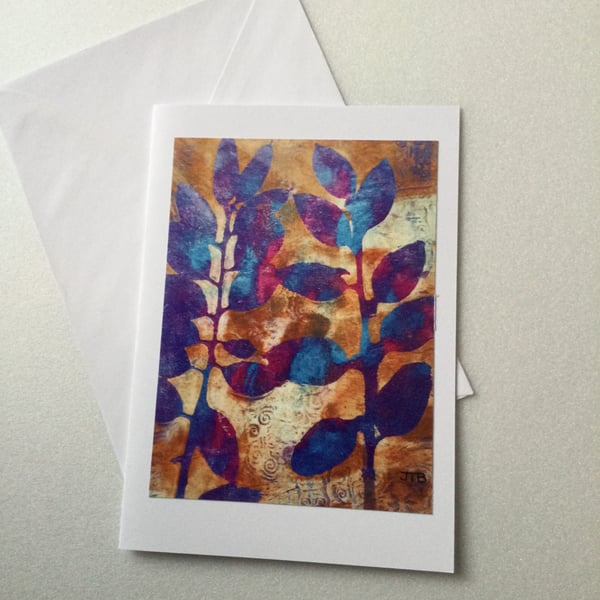 Greeting Card Botanical Illustration Which is Blank inside For Your Own Message 