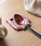 Pink Owl Teaspoon Rest, Colourful Handmade Clay Spoon Holder