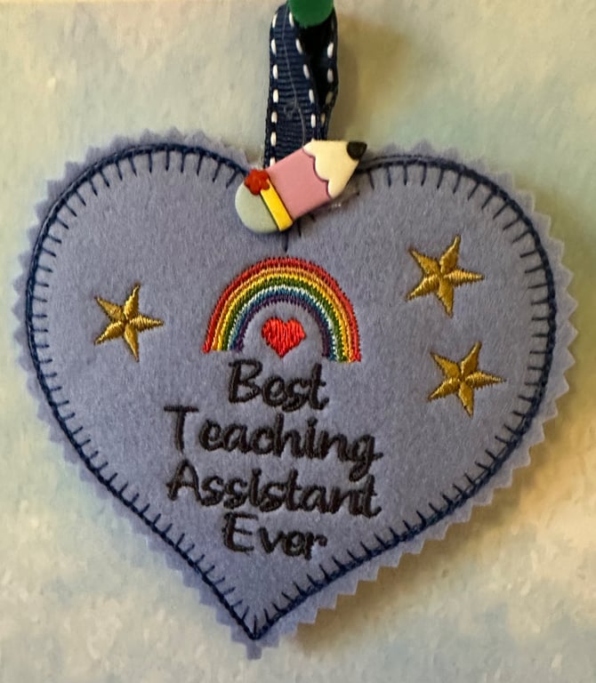 Scented Thanks Teaching Assistant Heart Hanging Felt Plaque Sign