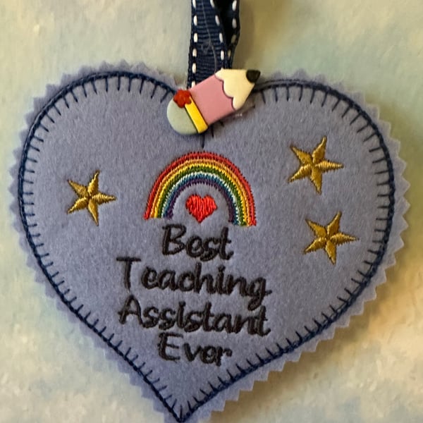Scented Thanks Teaching Assistant Heart Hanging Felt Plaque Sign