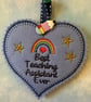 Scented Thanks Teaching Assistant Heart Hanging Felt Plaque Sign