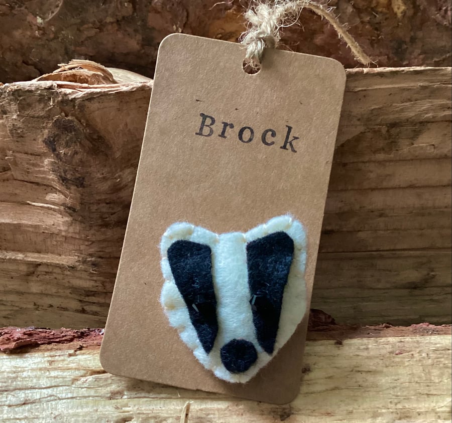 Felt Badger Brooch