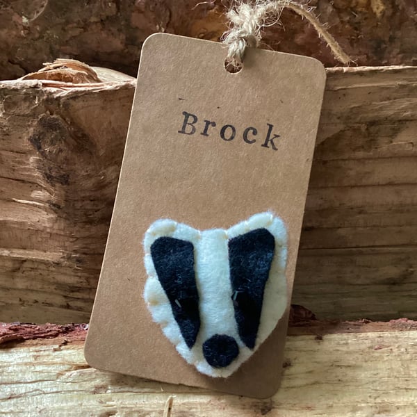 Felt Badger Brooch