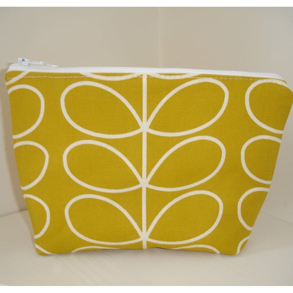 Cosmetic Make Up Purse Bag Yellow Ochre Mustard