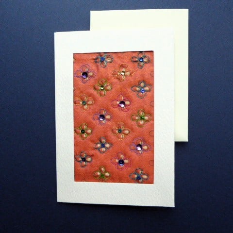 Individually Hand Crafted Textile Blank Card