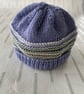Hand knitted striped baby hat - Image 3