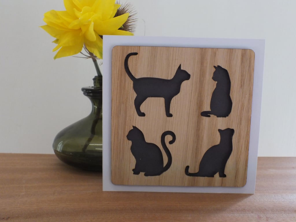 The "Four Cats" Greetings Card 