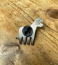 Blue donkey enamel pin badge - Image 5