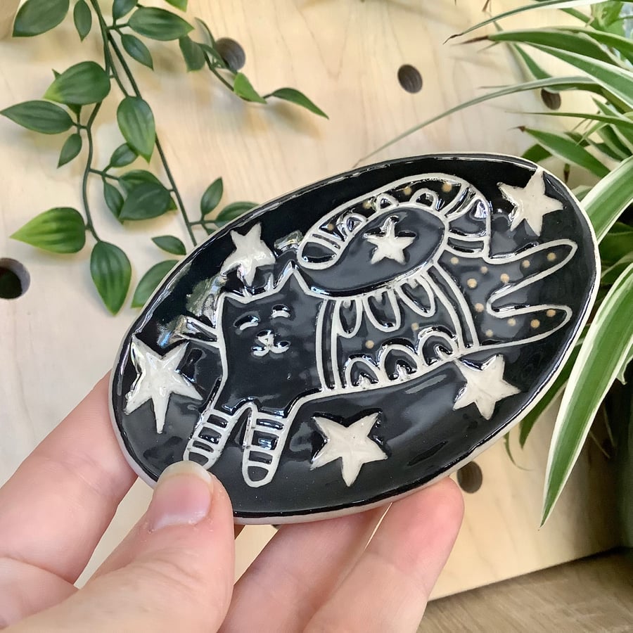 Space cat trinket dish