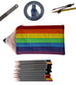 Quilted patchwork pencil case