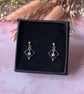 Handmade Square CZ Drop Earrings - Handmade, Sterling Silver - Image 2