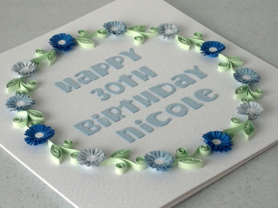 30th birthday card - personalised with any age and name